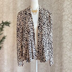 NWT Sophia Vergara Leopard Print Lightweight Casual Animal Print Blazer Size‎ L